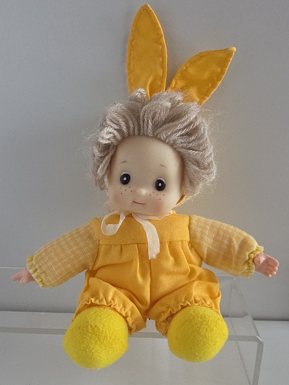 Vintage 1990's Soft Body Collectible Doll With Bunny Ears 6”